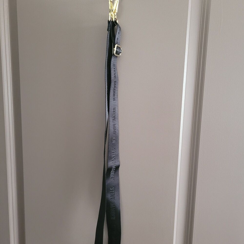 Steve Madden Black Logo Adjustable Crossbody Purse Replacement Strap Gold